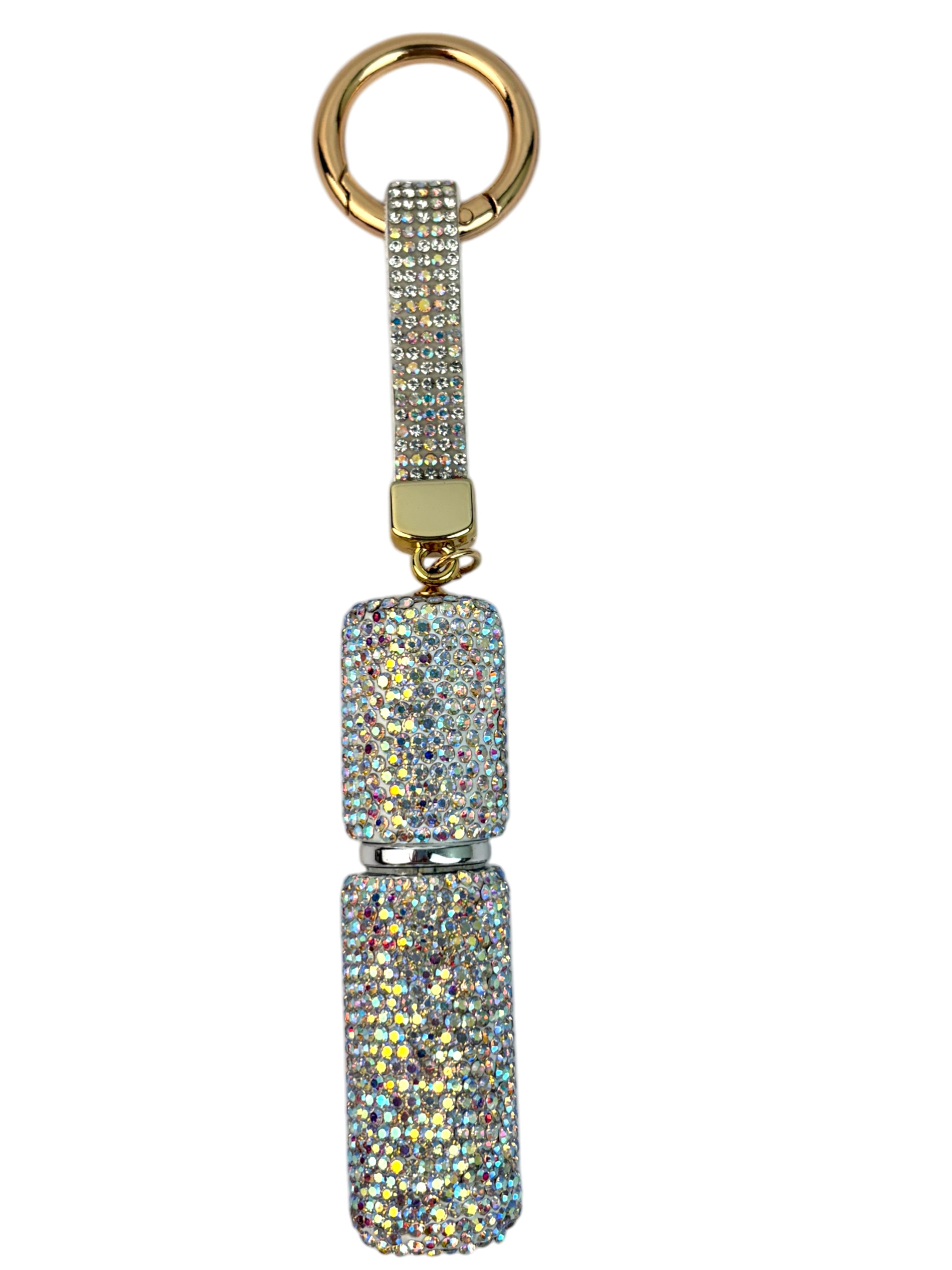 Ceramic Rhinestone Perfume Bottle Keychain K1405