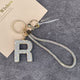 Alphabet Rhinestone Keychain Wristlet K1406