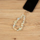 Round Beads Crystal Alloy Keychain Wristlet K1410