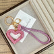 Heart Shape Rhinestone Alloy Keychain Wristlet K1432