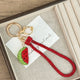 Watermelon Rhinestone Alloy Keychain Wristlet K1435