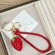 Strawberry Rhinestone Alloy Keychain Wristlet K1445