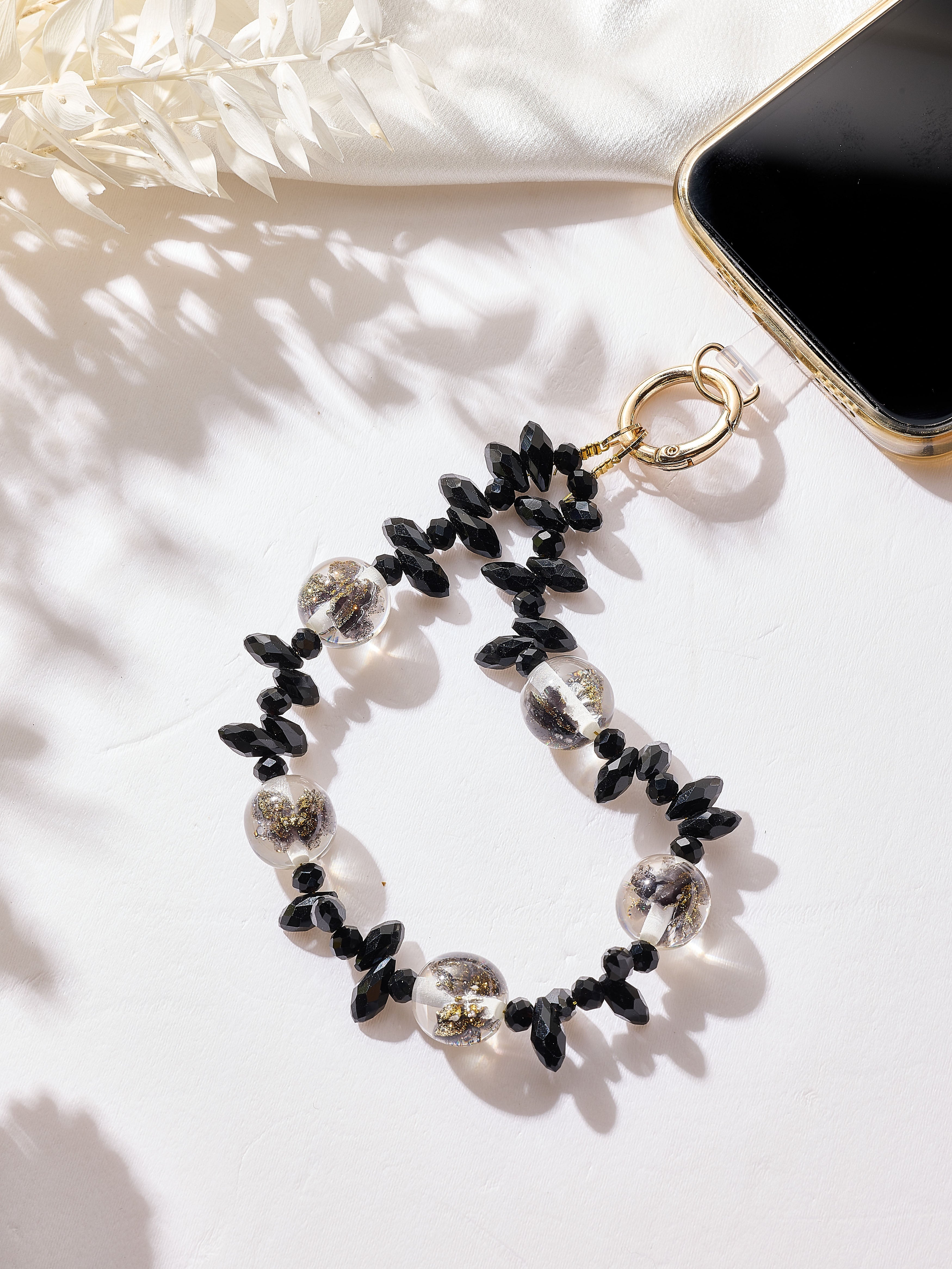 Flower Crystal Keychain Wristlet K1523