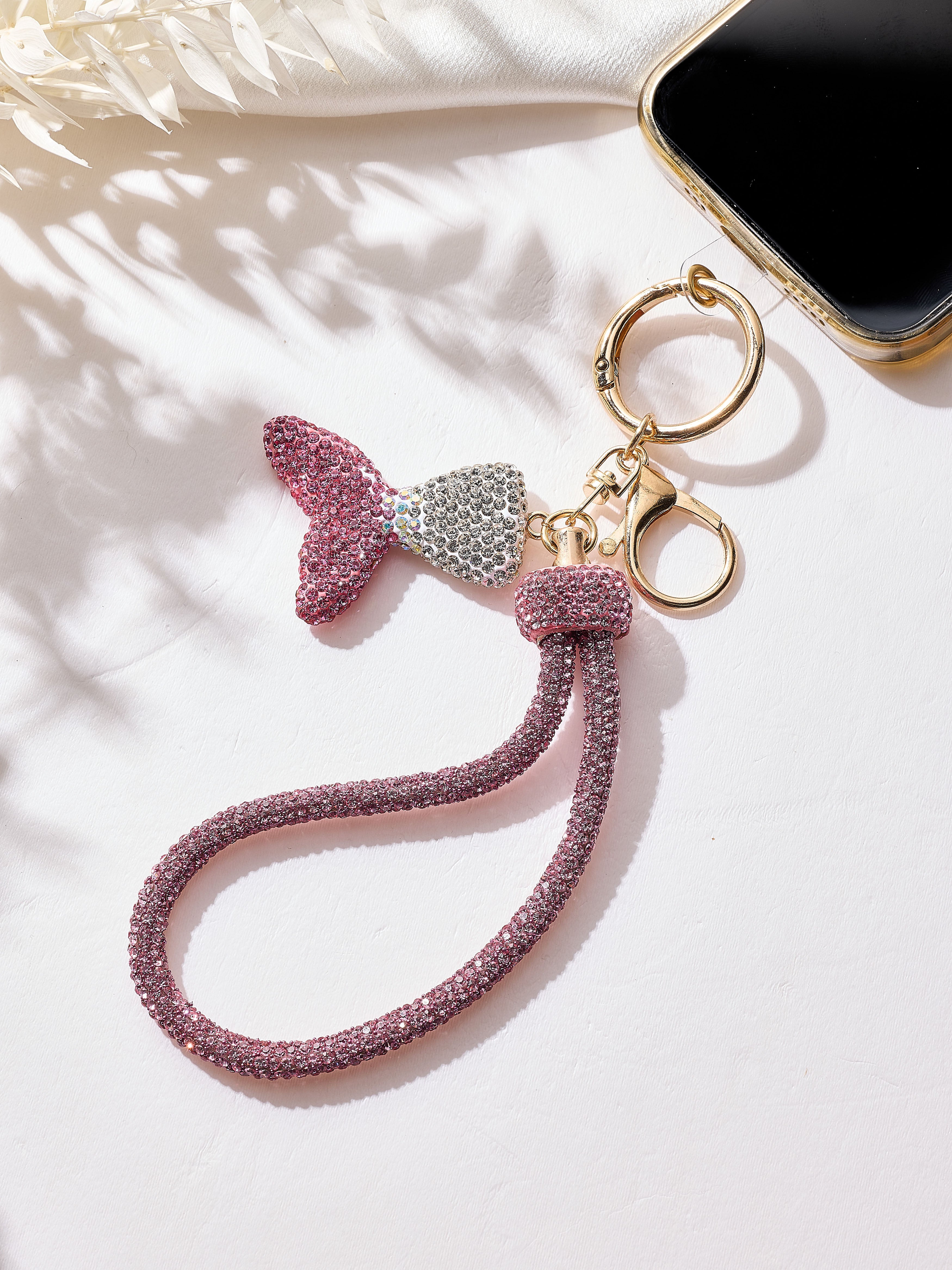 Fish Tail Crystal Keychain Wristlet K1538