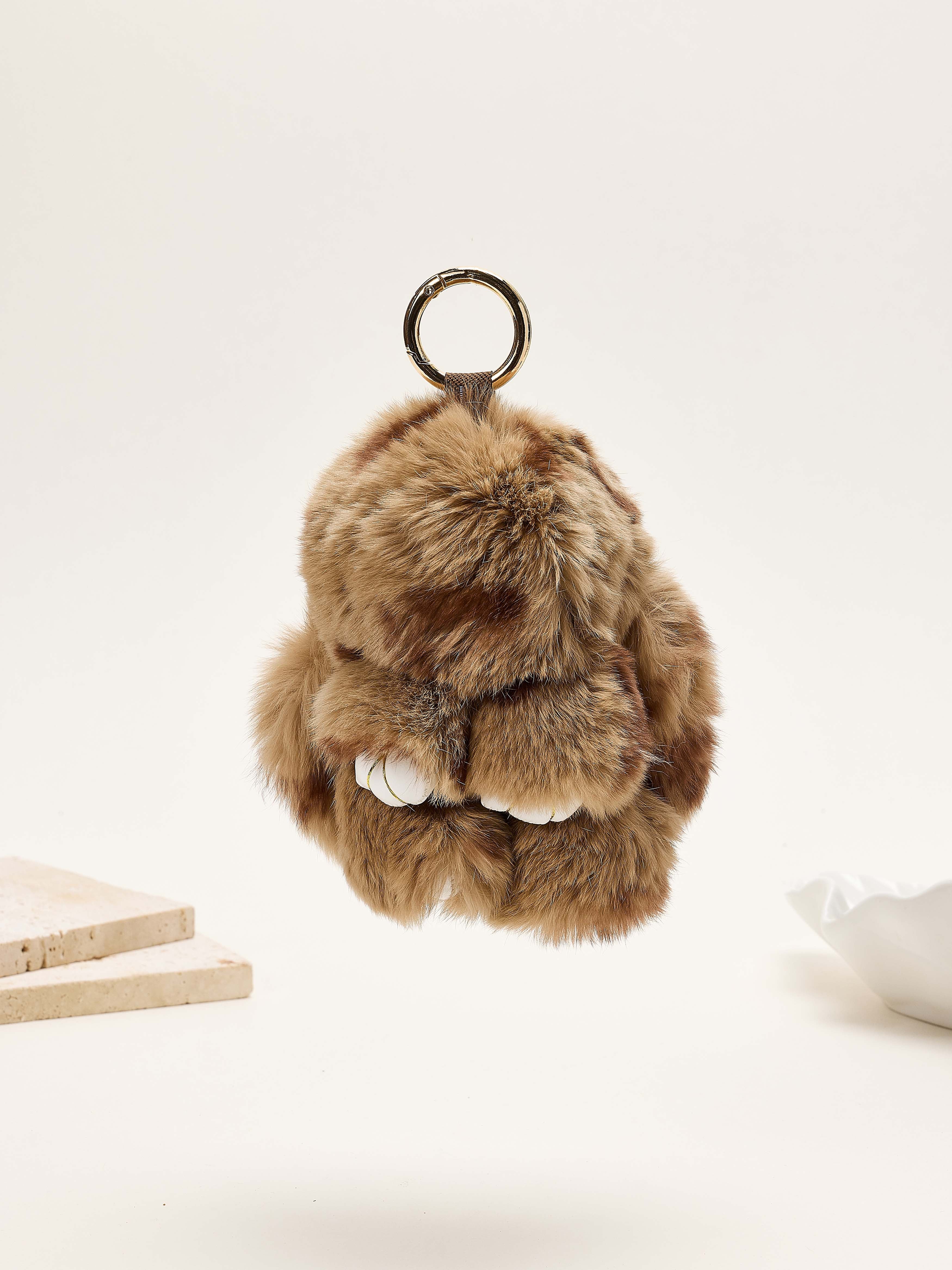Rabbit Speckle Plush Keychain K1555