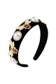 Rhinestone Bee & Pearl Headband L2455