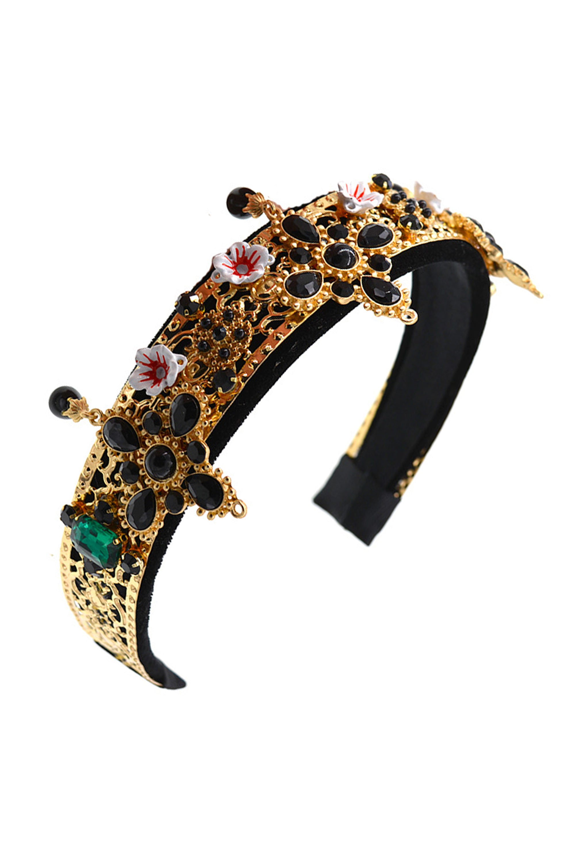 Floral Alloy Velvet Headband L2644