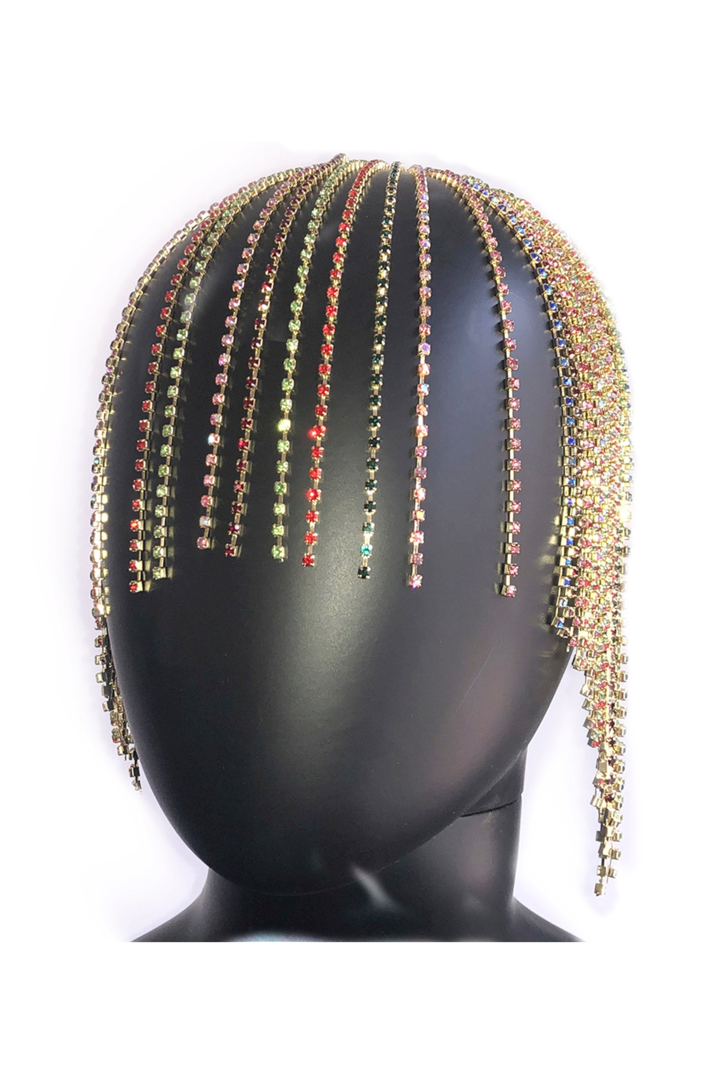 Diadema con borlas de diamantes de imitación L2790