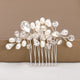 Rhinestone Pearl Hair Comb L3315