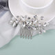 Floral Rhinestone Hair Comb Clip