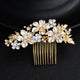 Floral Rhinestone Hair Comb L3689