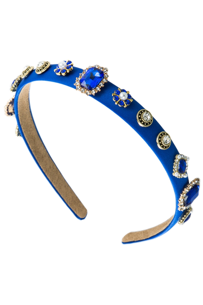 Diadema con flores y diamantes de imitación L3766