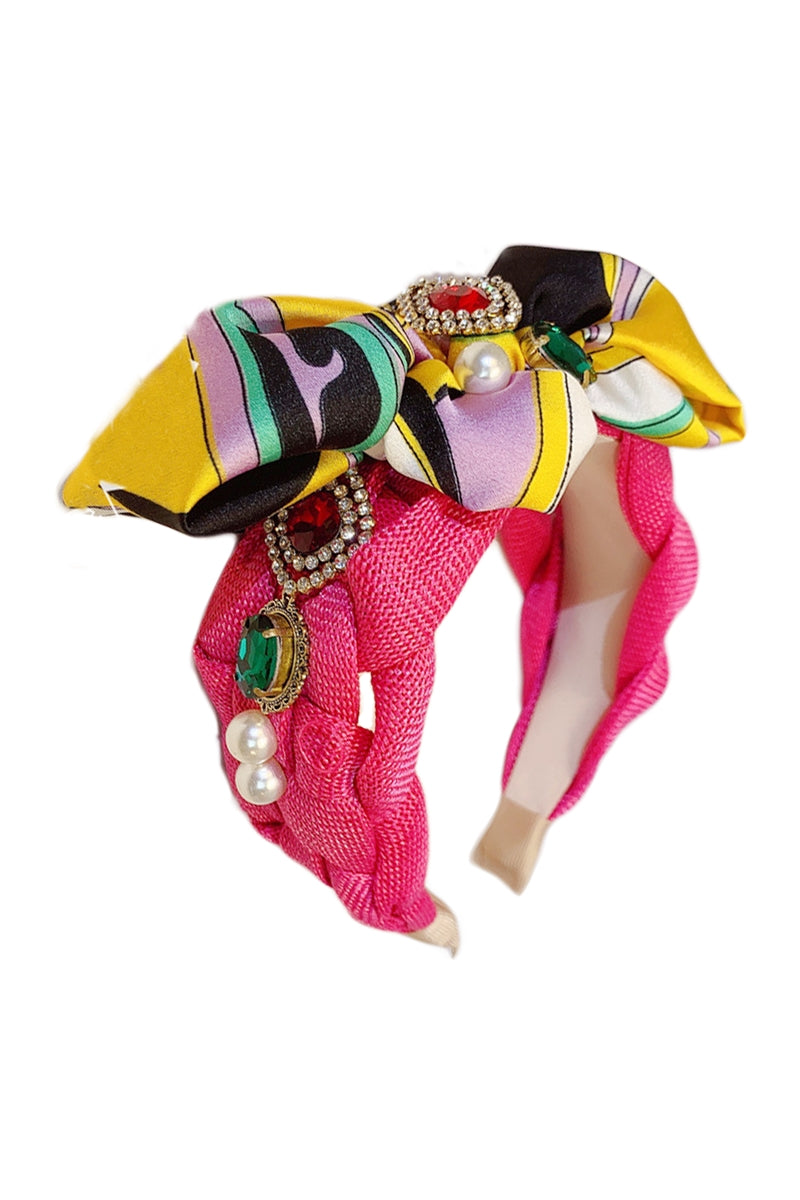 Baroque Rhinestone Bow Headband L3988