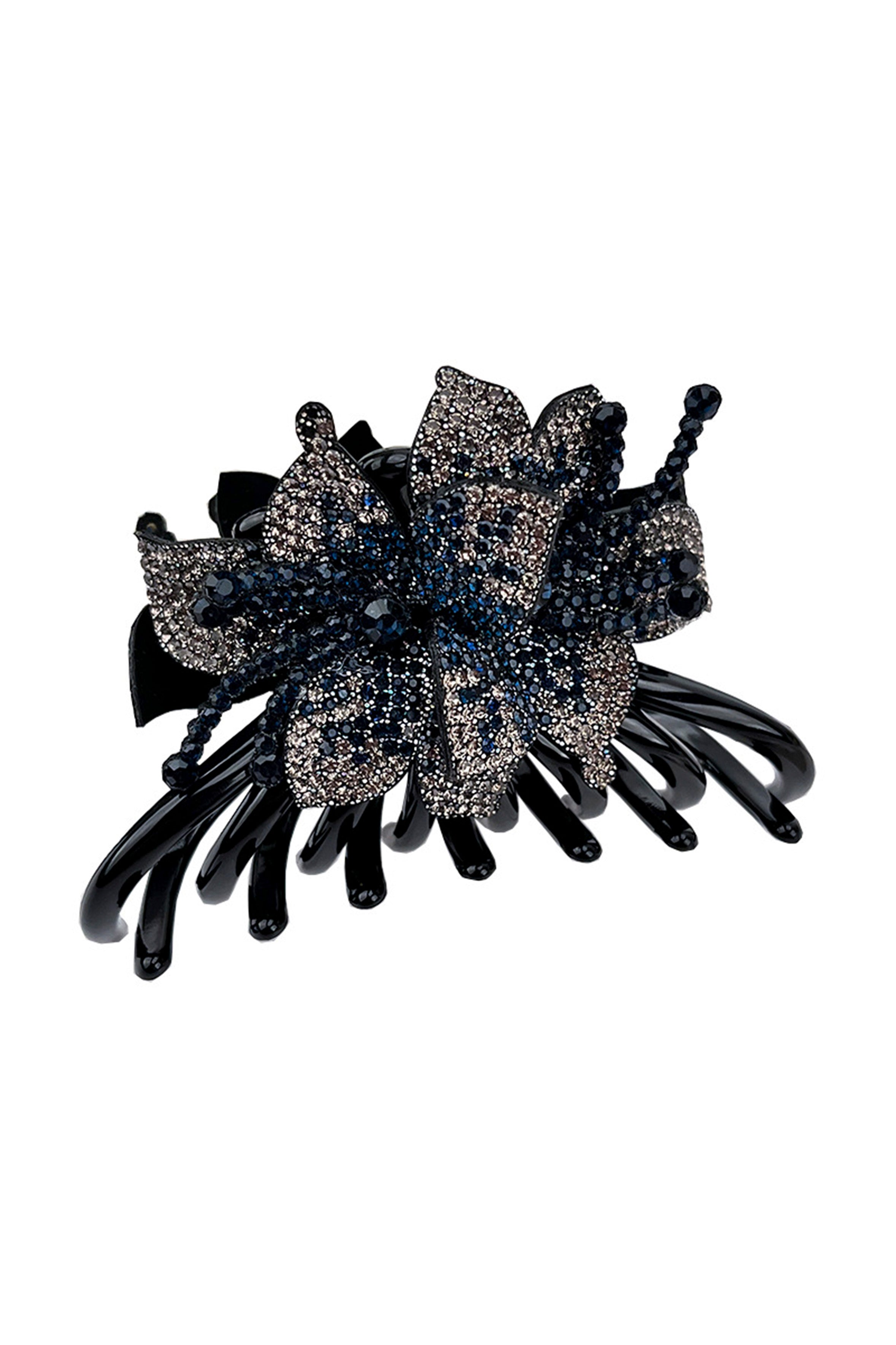 Pinza para el pelo con diamantes de imitación y diseño floral L4128