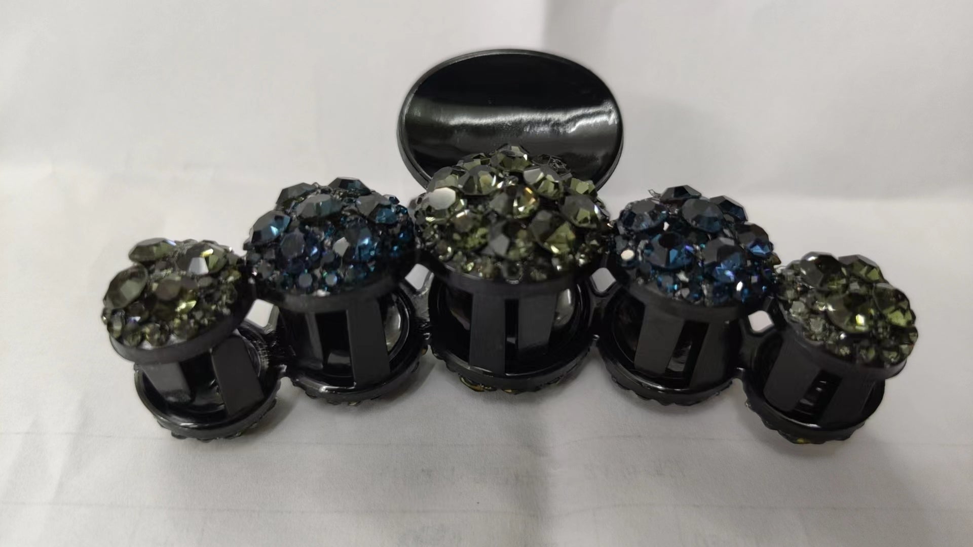 Pinza para el pelo con cinco cuentas de diamantes de imitación L4233