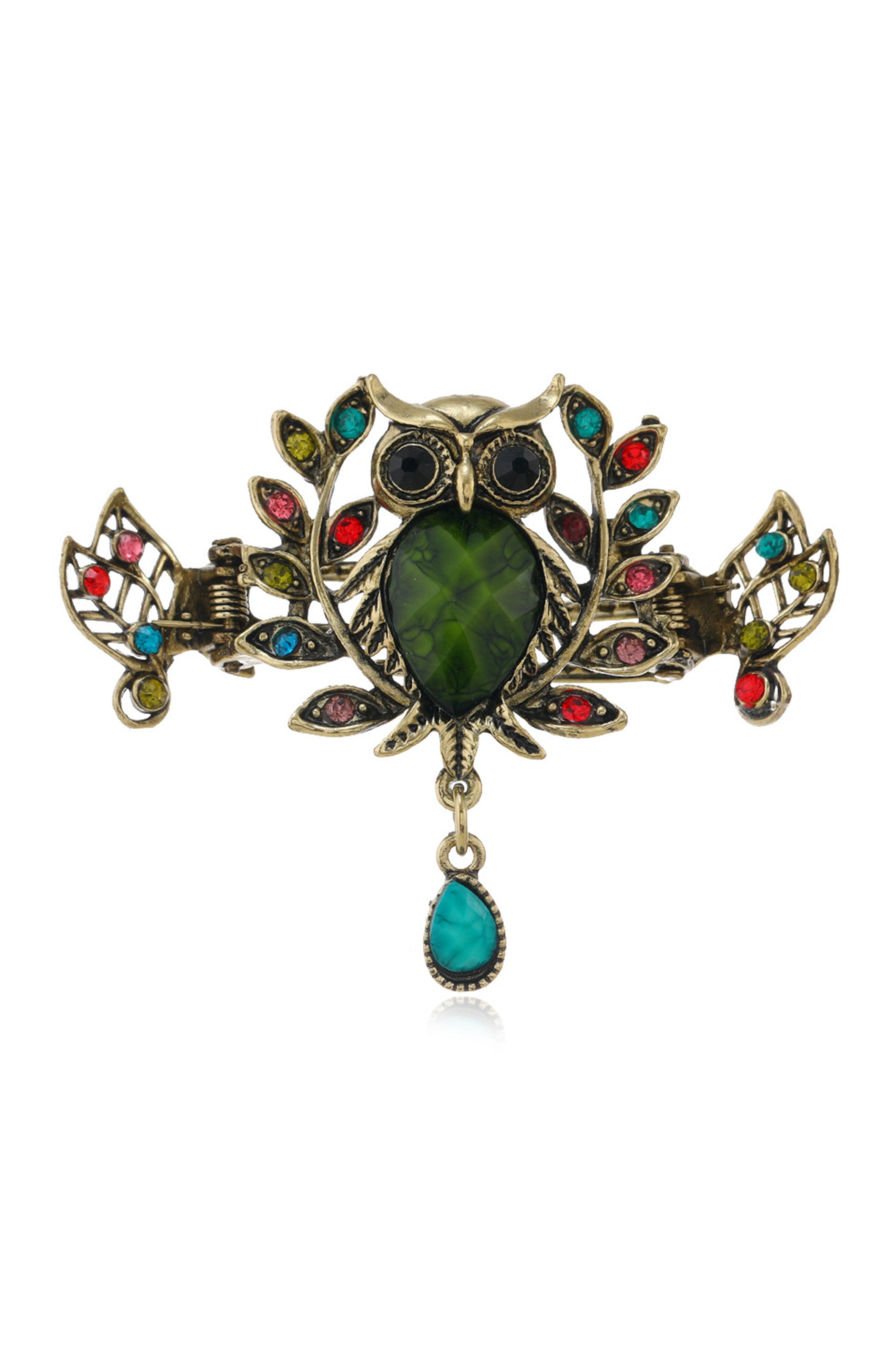 Pinza para el pelo con forma de búho y diamantes de imitación L4491