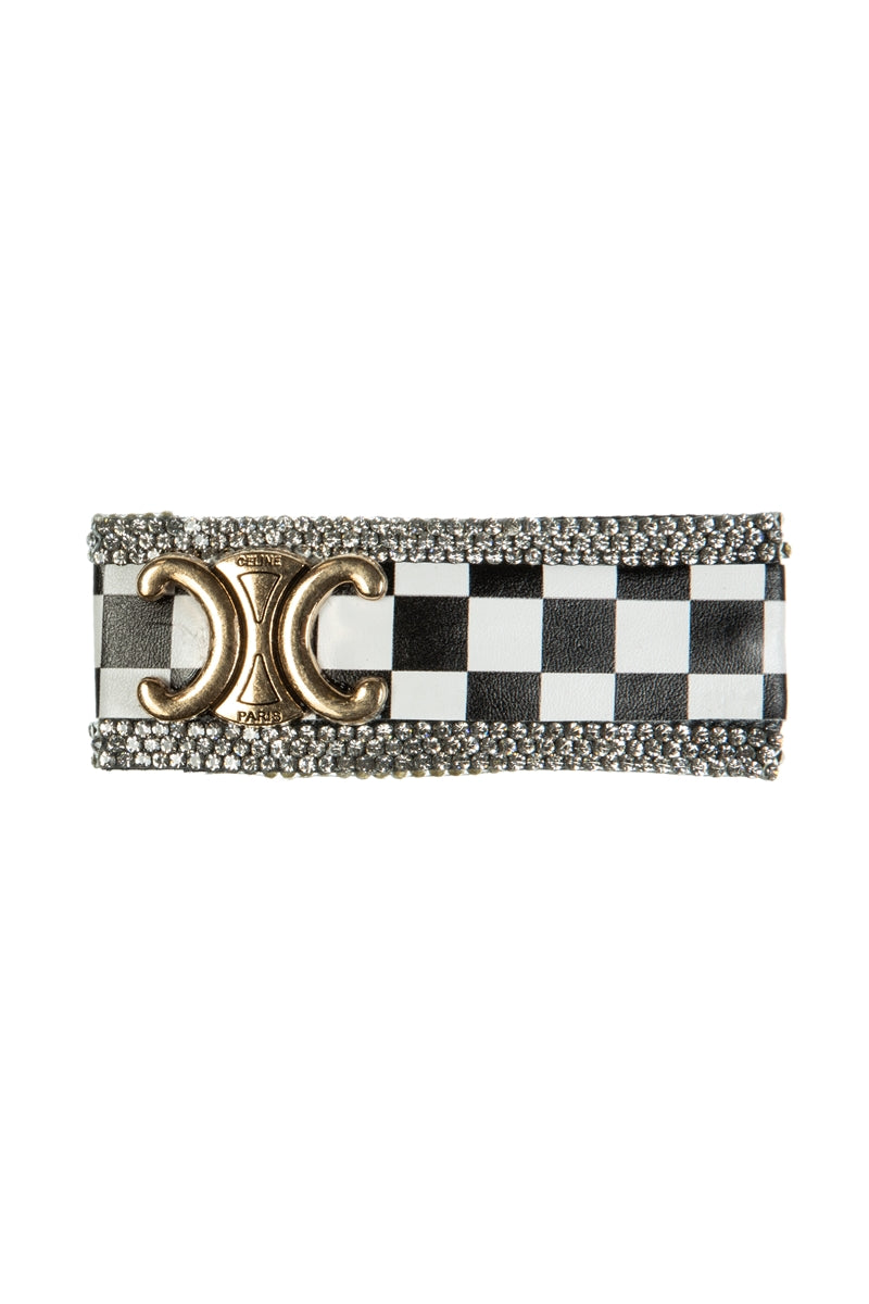 Rhinestone Chessboard Rectangle Hair Pin L4726