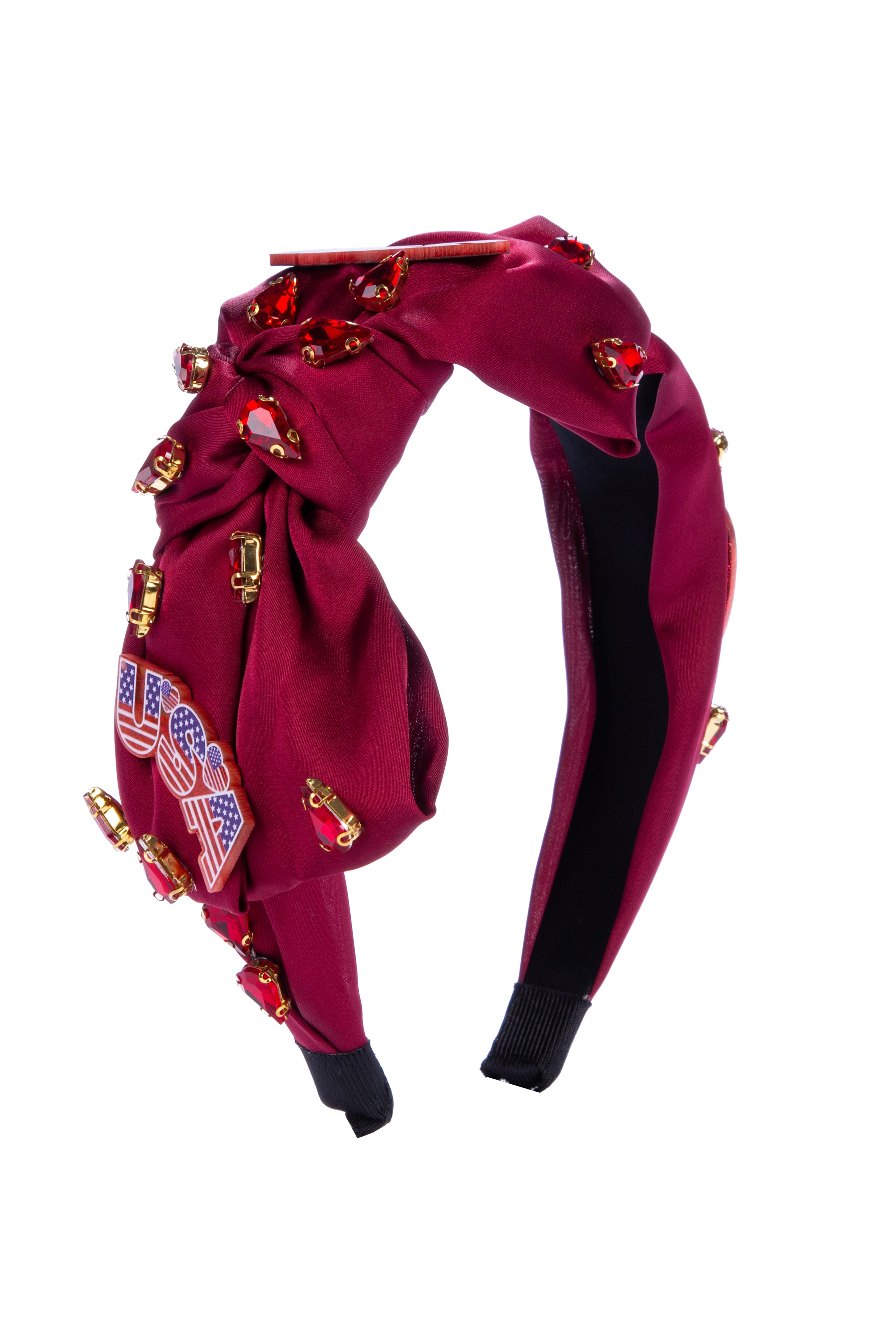 American Flag Rhinestone Fabric Headband L4886