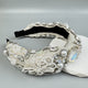 Flower Pearl Rhinestone Fabric Headband L4895