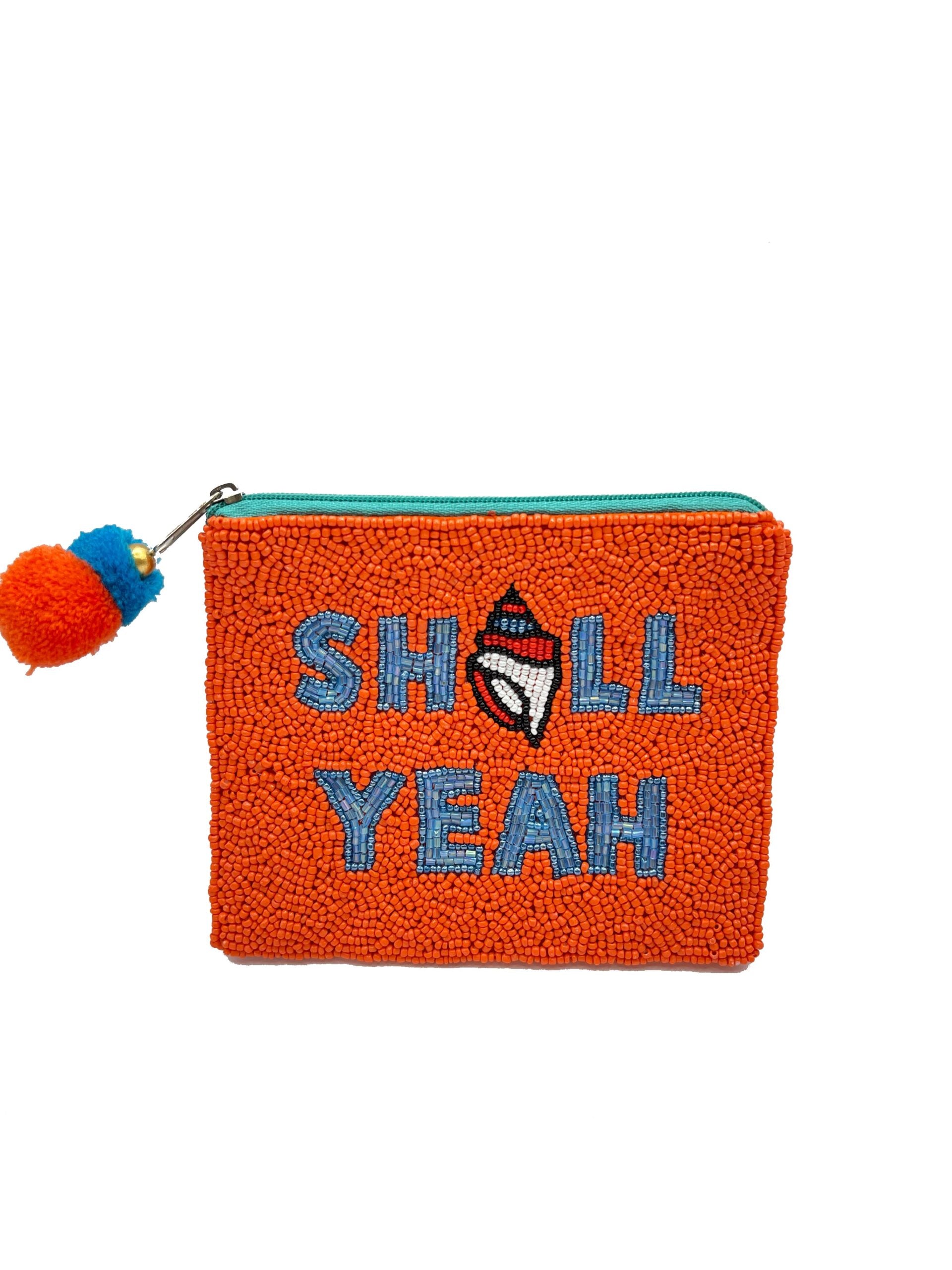 Shell Yeah Beaded Pouch LAC-CP-1177