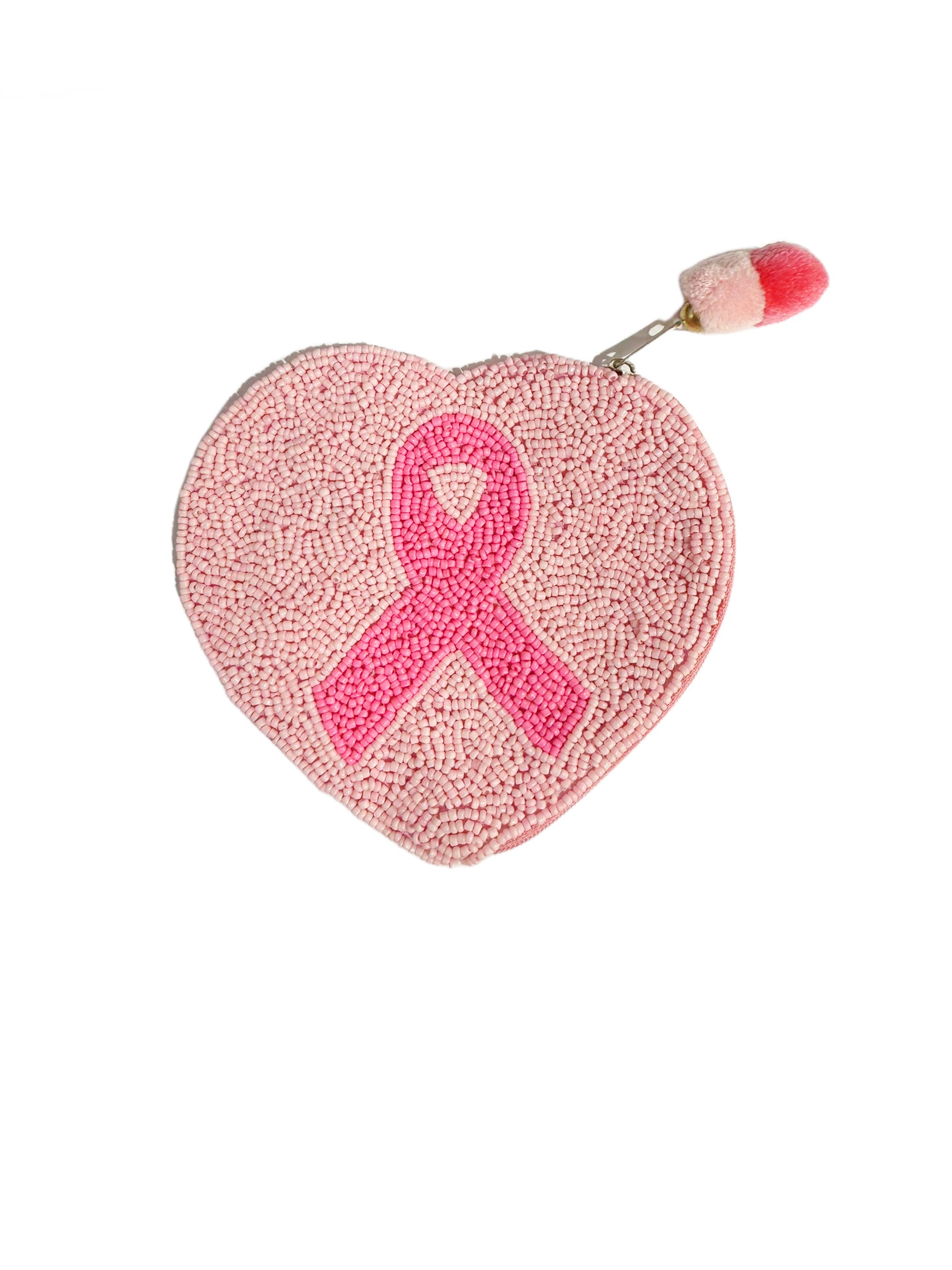 Ribbon Heart Beaded Pouch LAC-CP-1209