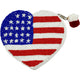 American Flag Heart Beaded Pouch LAC-CP-1427
