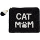 Black Cat Mom Beaded Coin Pouch  LAC-CP-1490