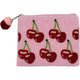 Pink Cherries Beaded Coin Pouch  LAC-CP-1515