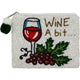 Wine a Bit Beaded Pouch LAC-CP-1537