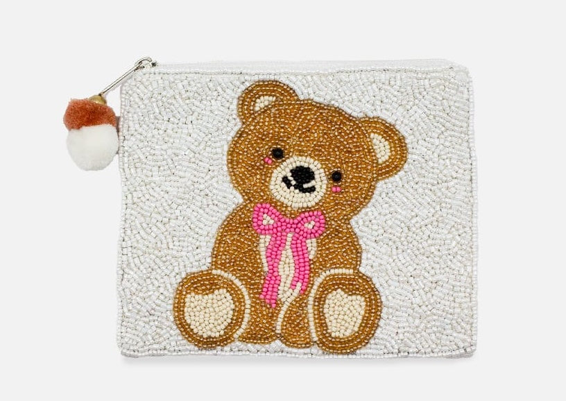 Teddy Bear Beaded Pouch LAC-CP-1624