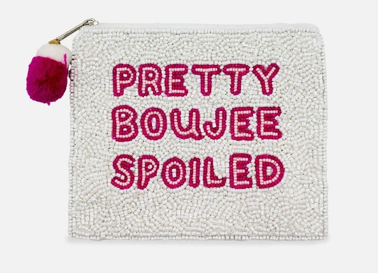Pretty Boujee Spoiled Beaded Pouch LAC-CP-1635