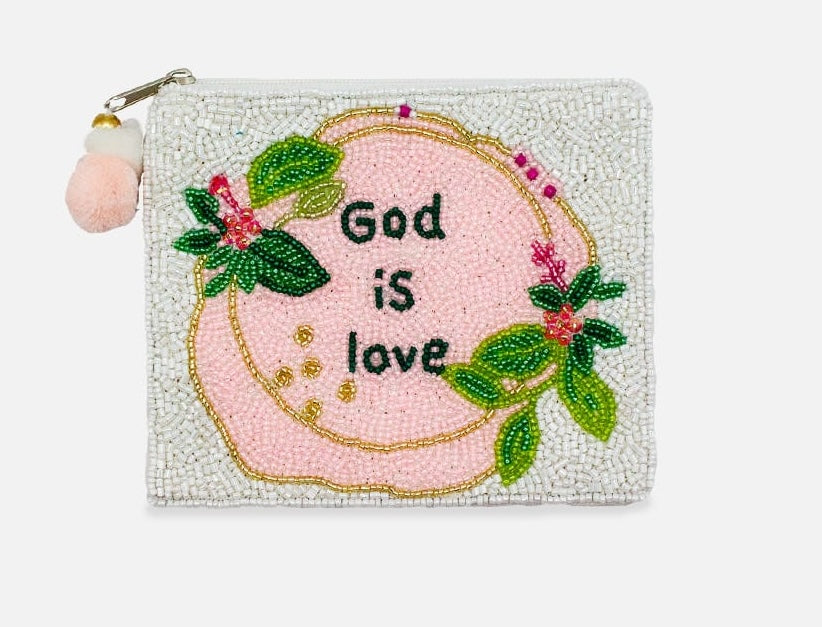 God is Love Beaded Pouch LAC-CP-1643