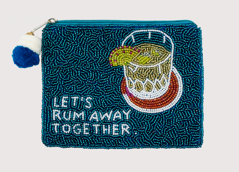 Let’s Rum Away Together Artist Series Beaded Pouch LAC-JP-046