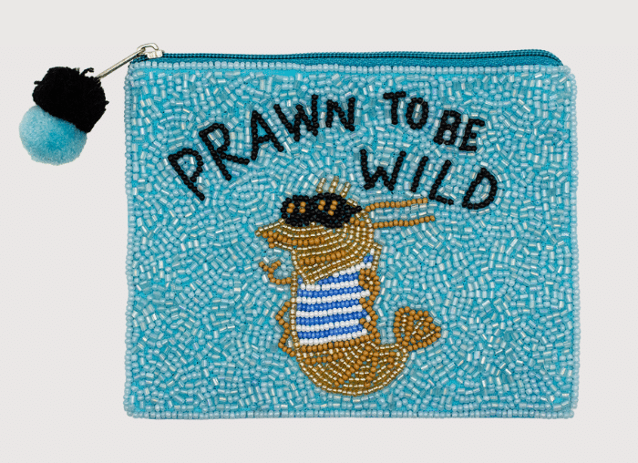 Prawn To Be Wild Artist Series Beaded Pouch LAC-JP-048