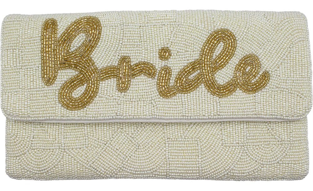 Cream Color Bride Beaded Clutch LAC-SS-897