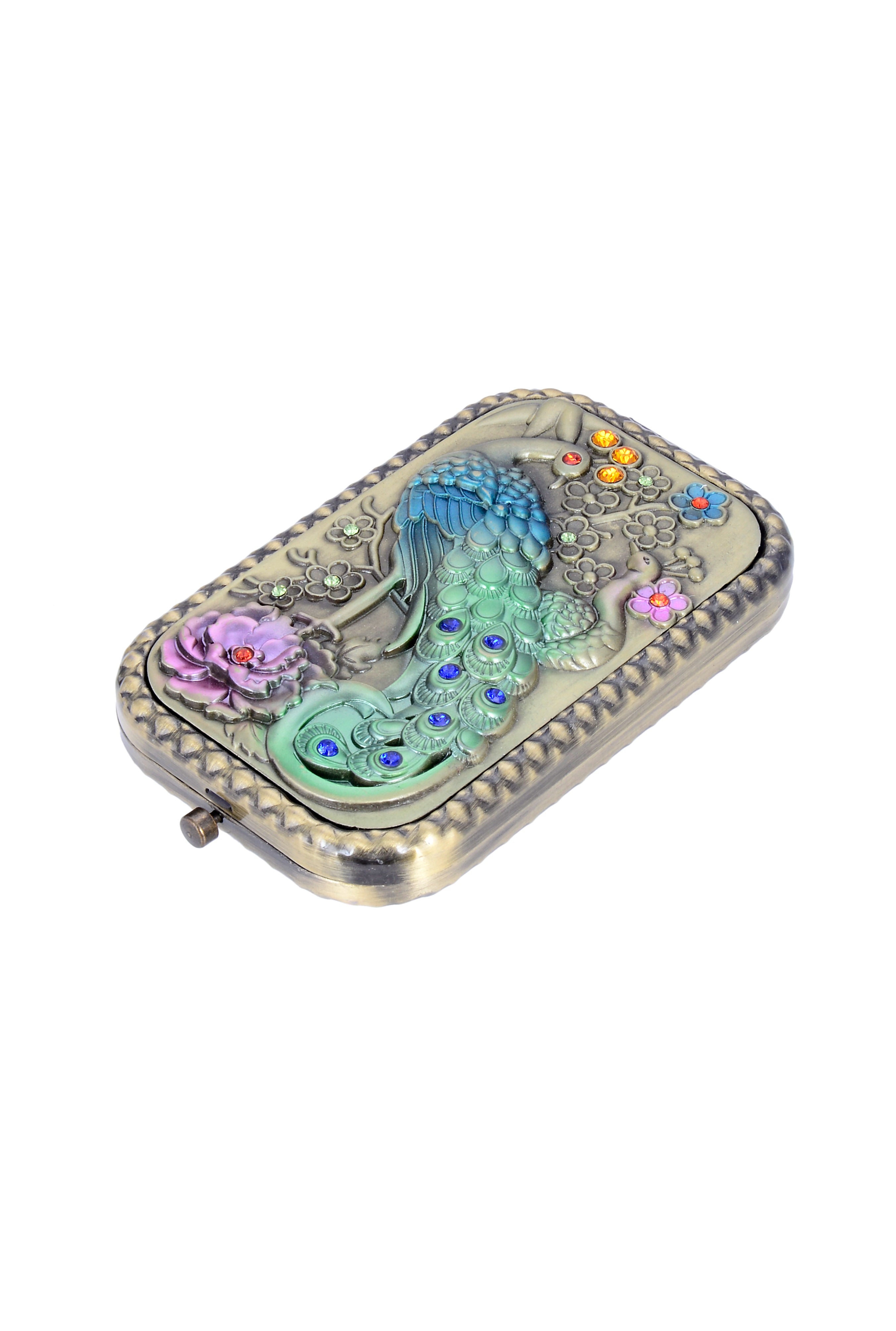 Espejo portátil para teléfono móvil con forma de pavo real vintage M0400