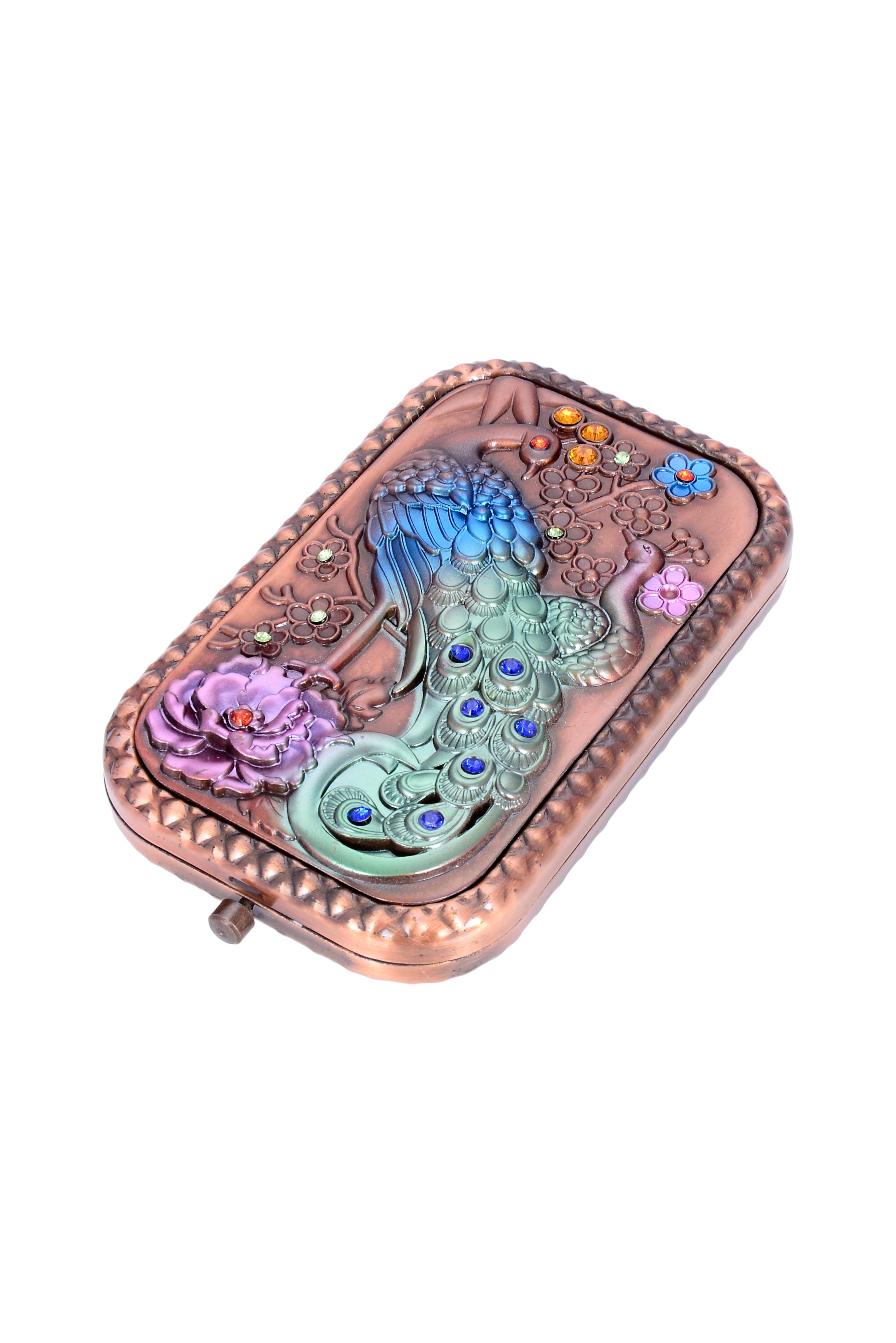 Espejo portátil para teléfono móvil con forma de pavo real vintage M0400