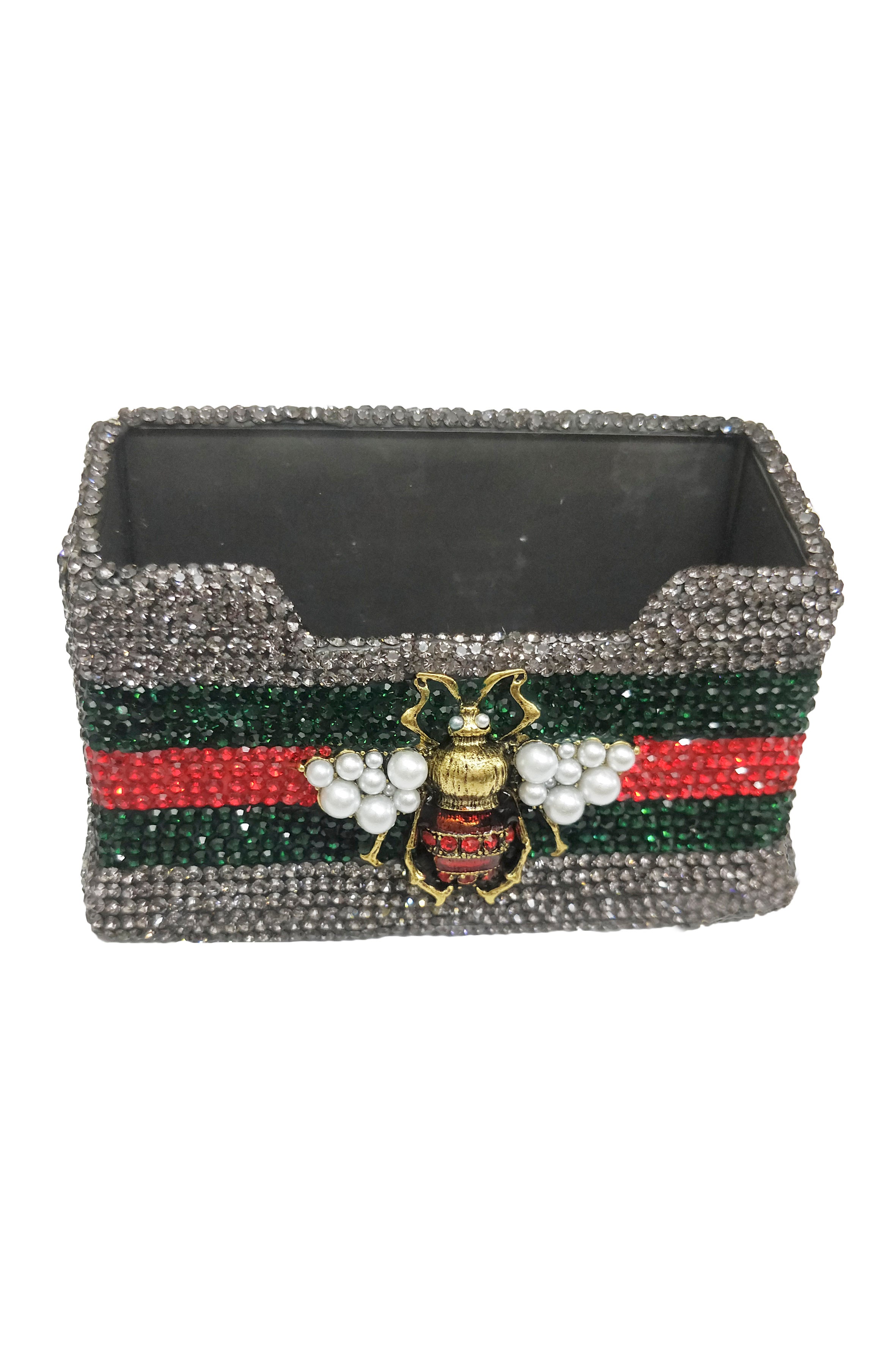 Ceramic Rhinestone Bee Business Card Holder MIS0563