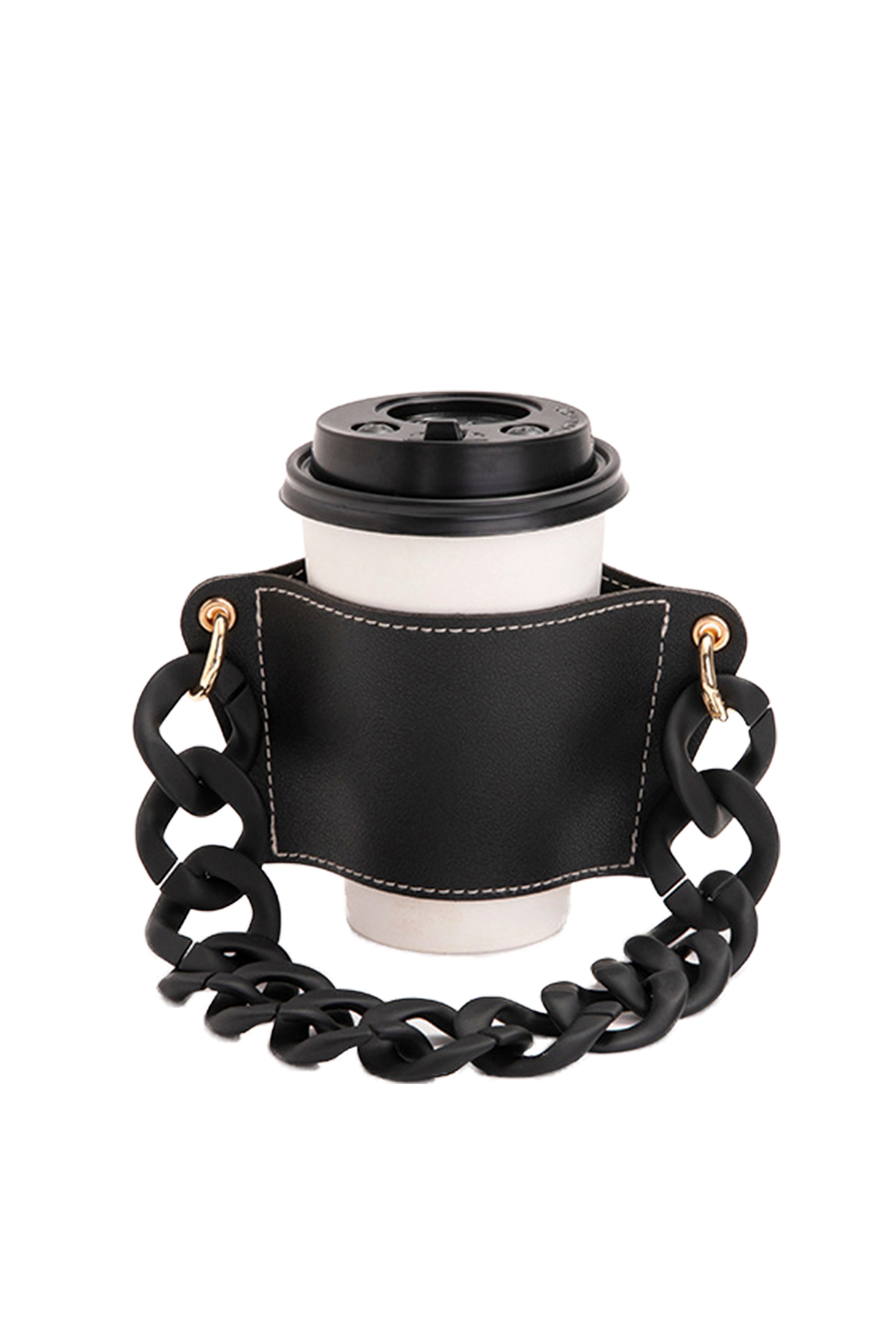 PU Leather Acrylic Chain Cup Holder MIS0914