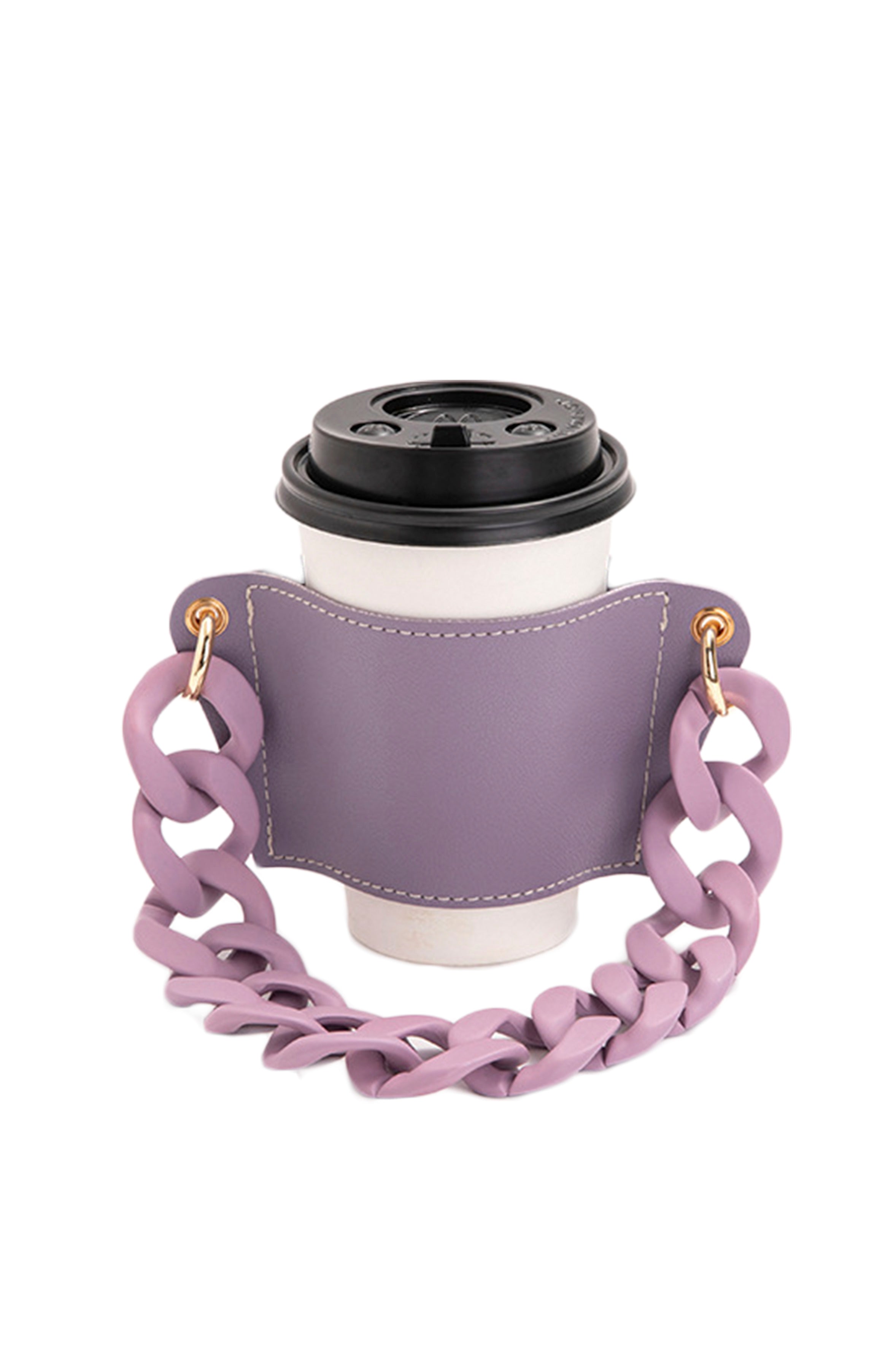 PU Leather Acrylic Chain Cup Holder MIS0914