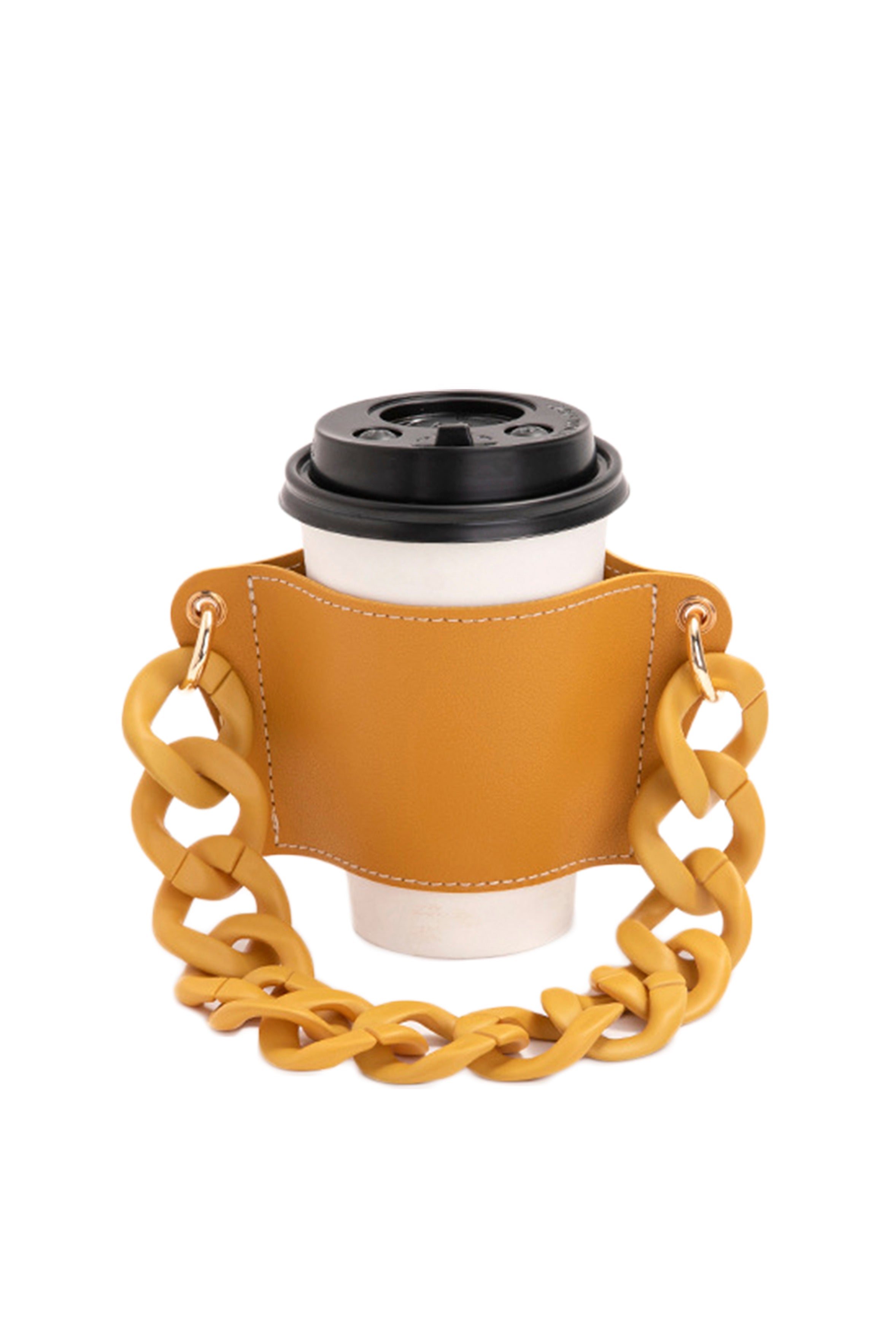 PU Leather Acrylic Chain Cup Holder MIS0914