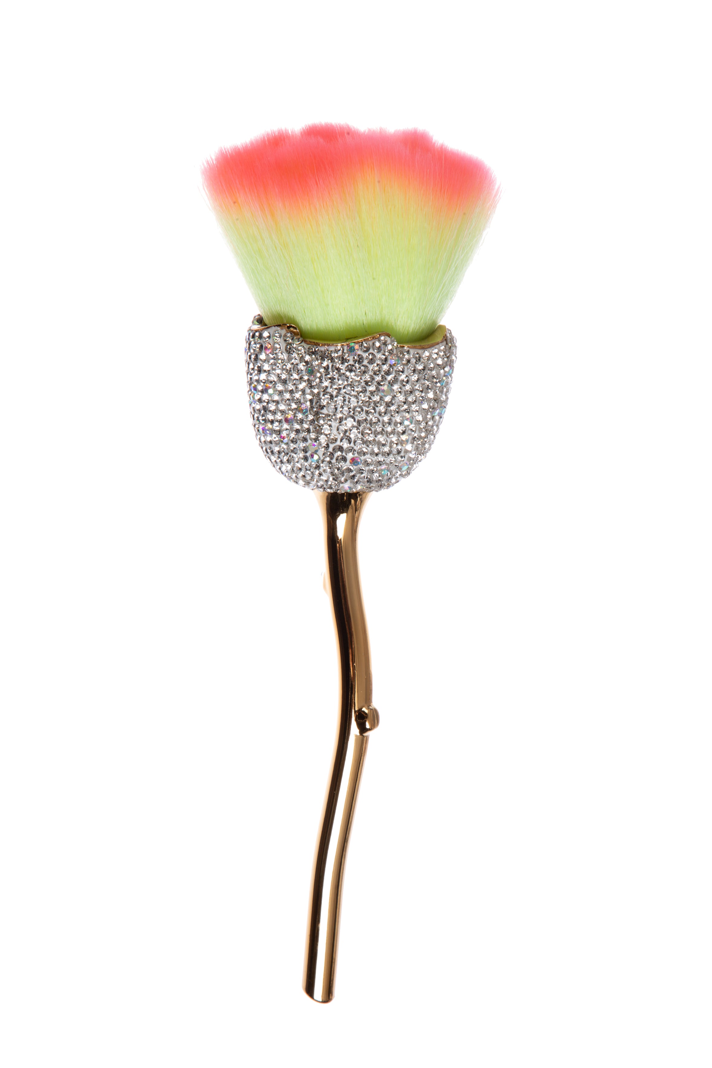 Brocha de maquillaje hecha a mano con forma de rosa y diamantes de imitación MIS1025