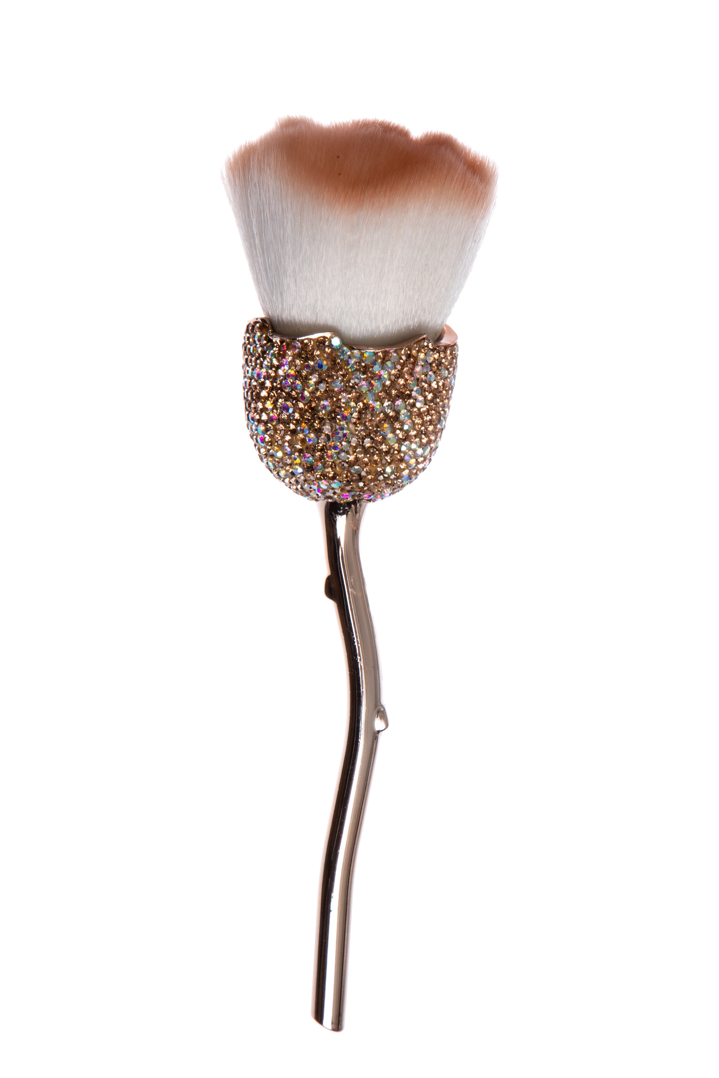 Brocha de maquillaje hecha a mano con forma de rosa y diamantes de imitación MIS1025