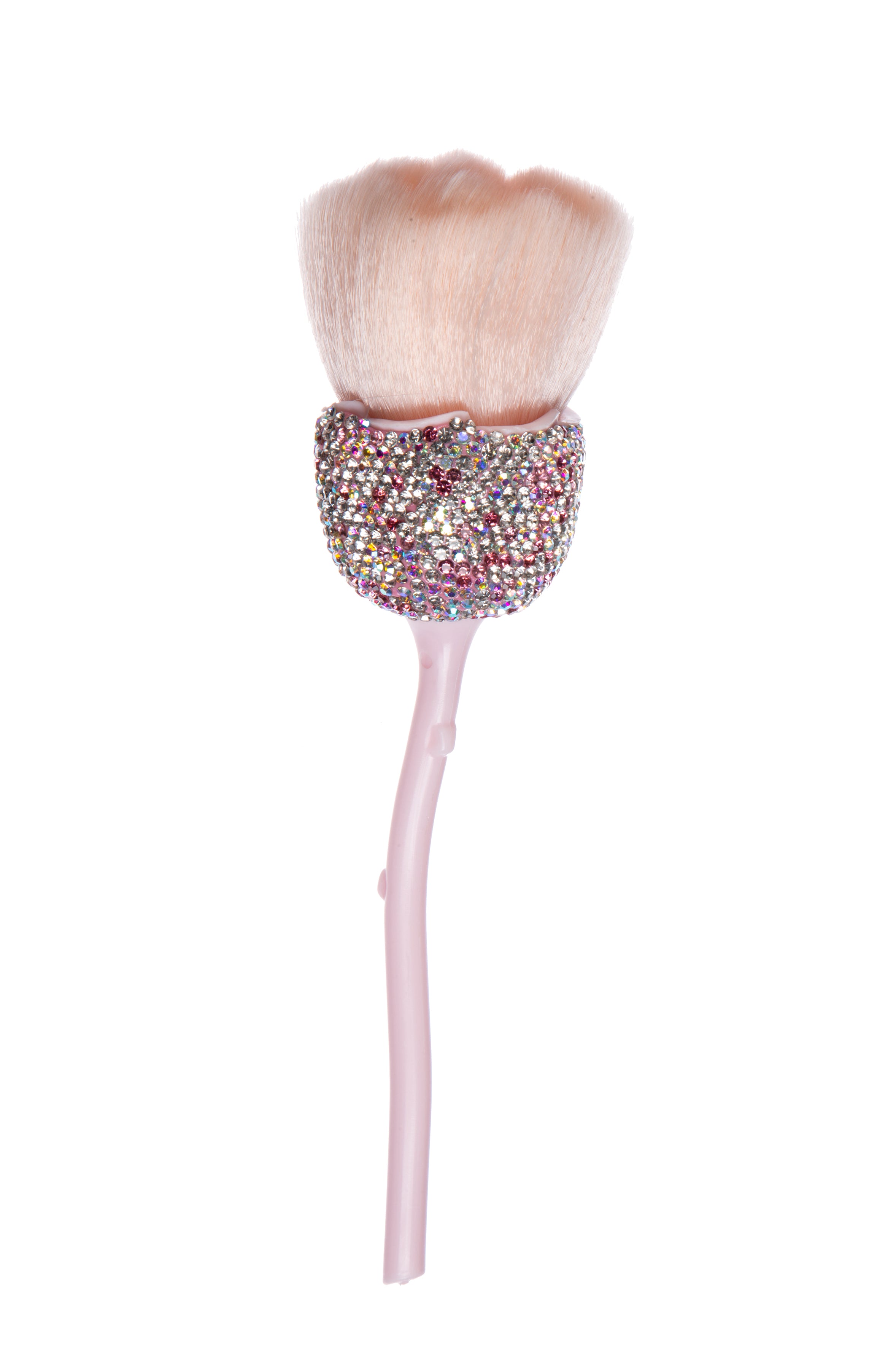 Brocha de maquillaje hecha a mano con forma de rosa y diamantes de imitación MIS1025