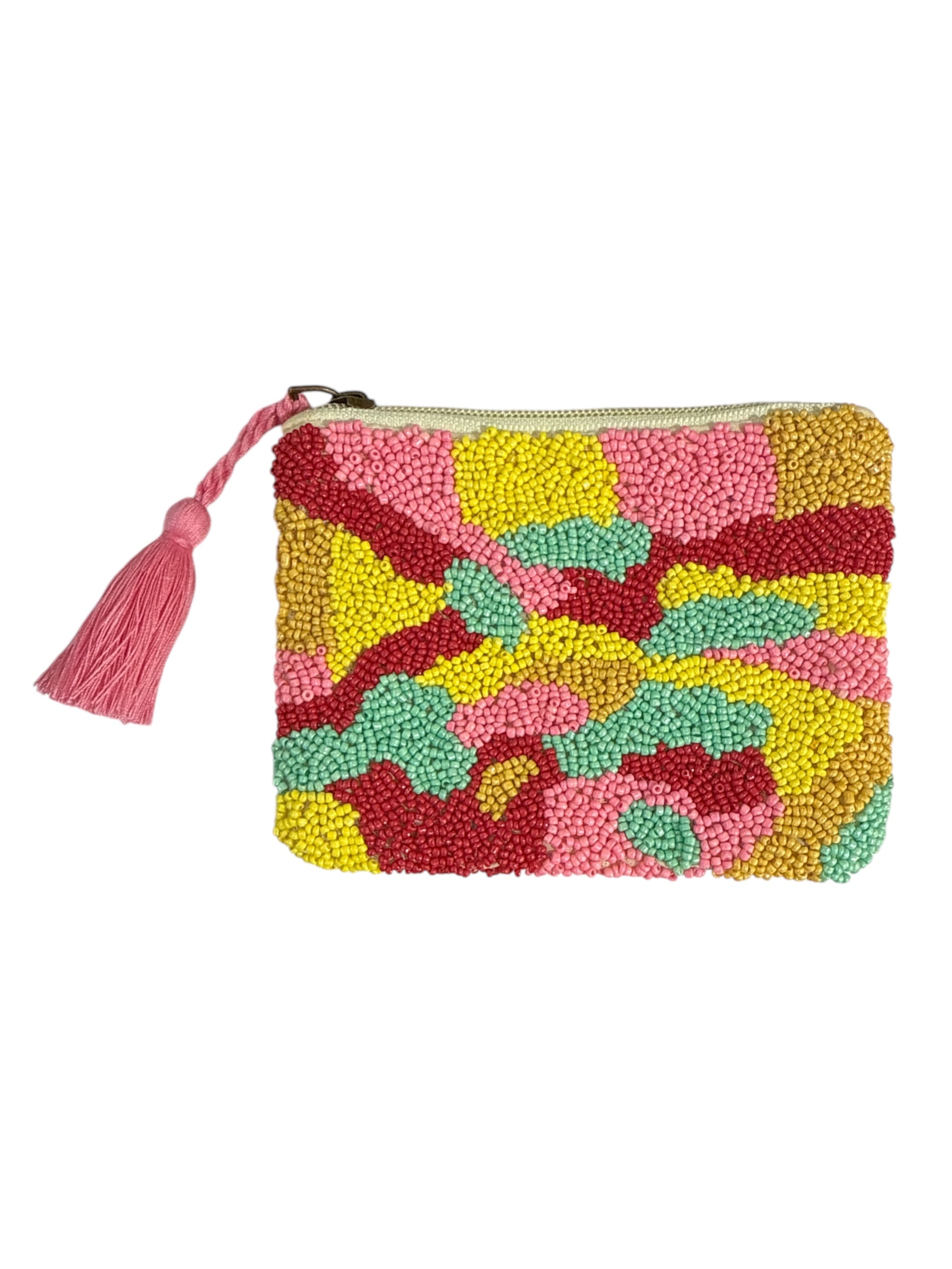 Orange Mosaic Beaded Coin Purse SOHO0010