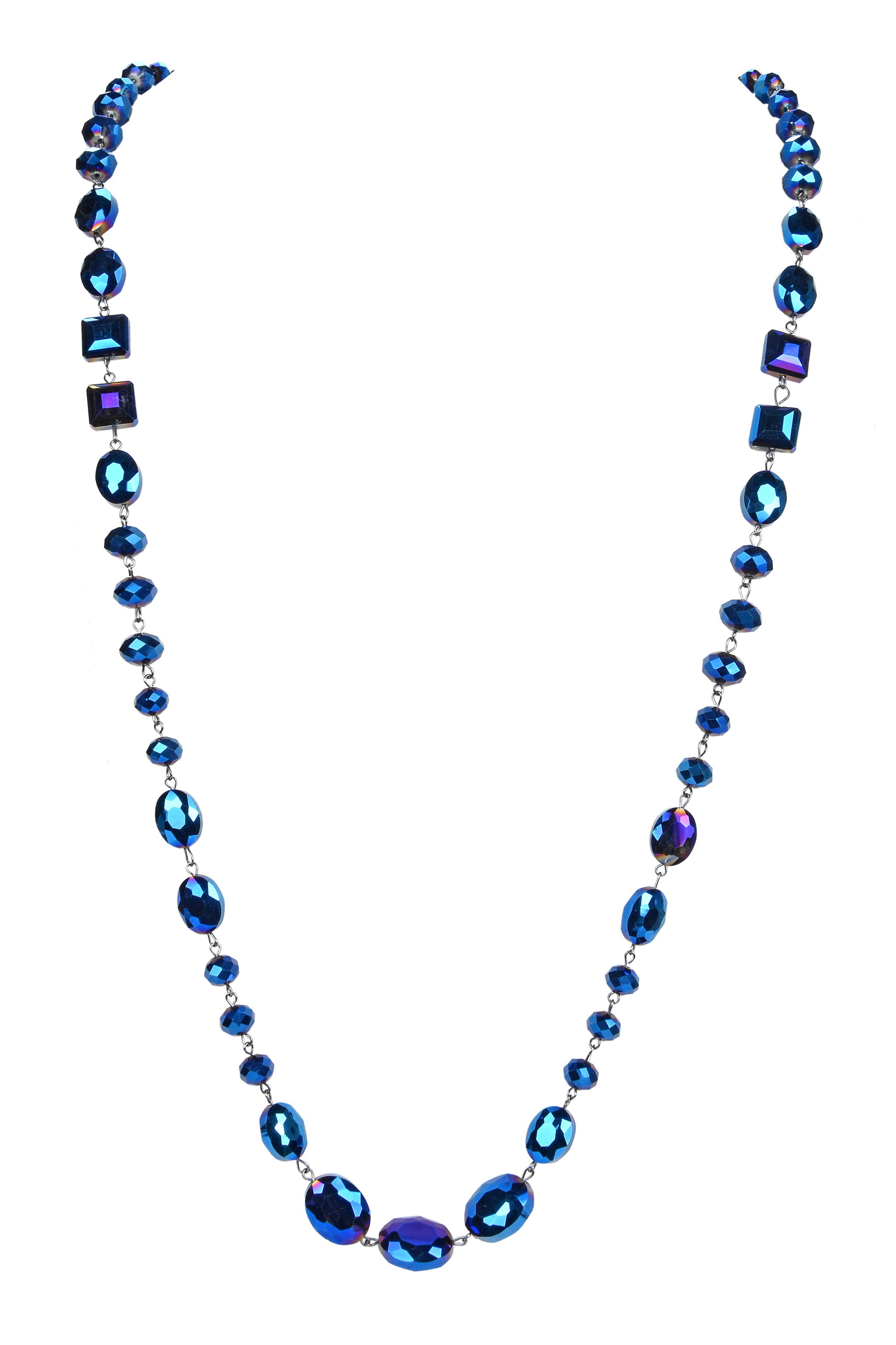 Classic Chandalier Crystal Long Necklaces N1130-Blue