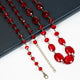 Classic Chandalier Crystal Long Necklaces N1130-Red