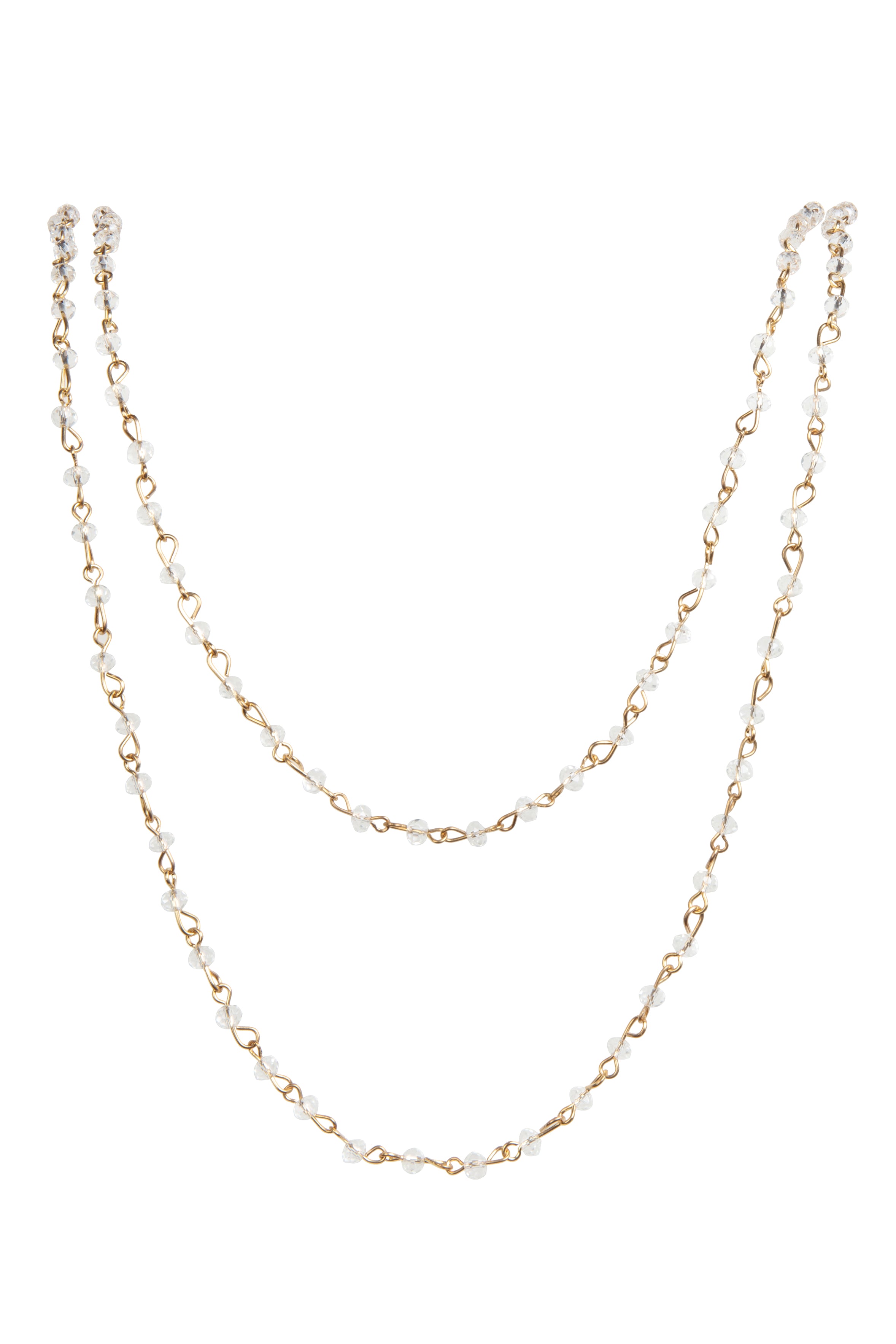 Crystal Beads Chain Necklace N1163-116-GD