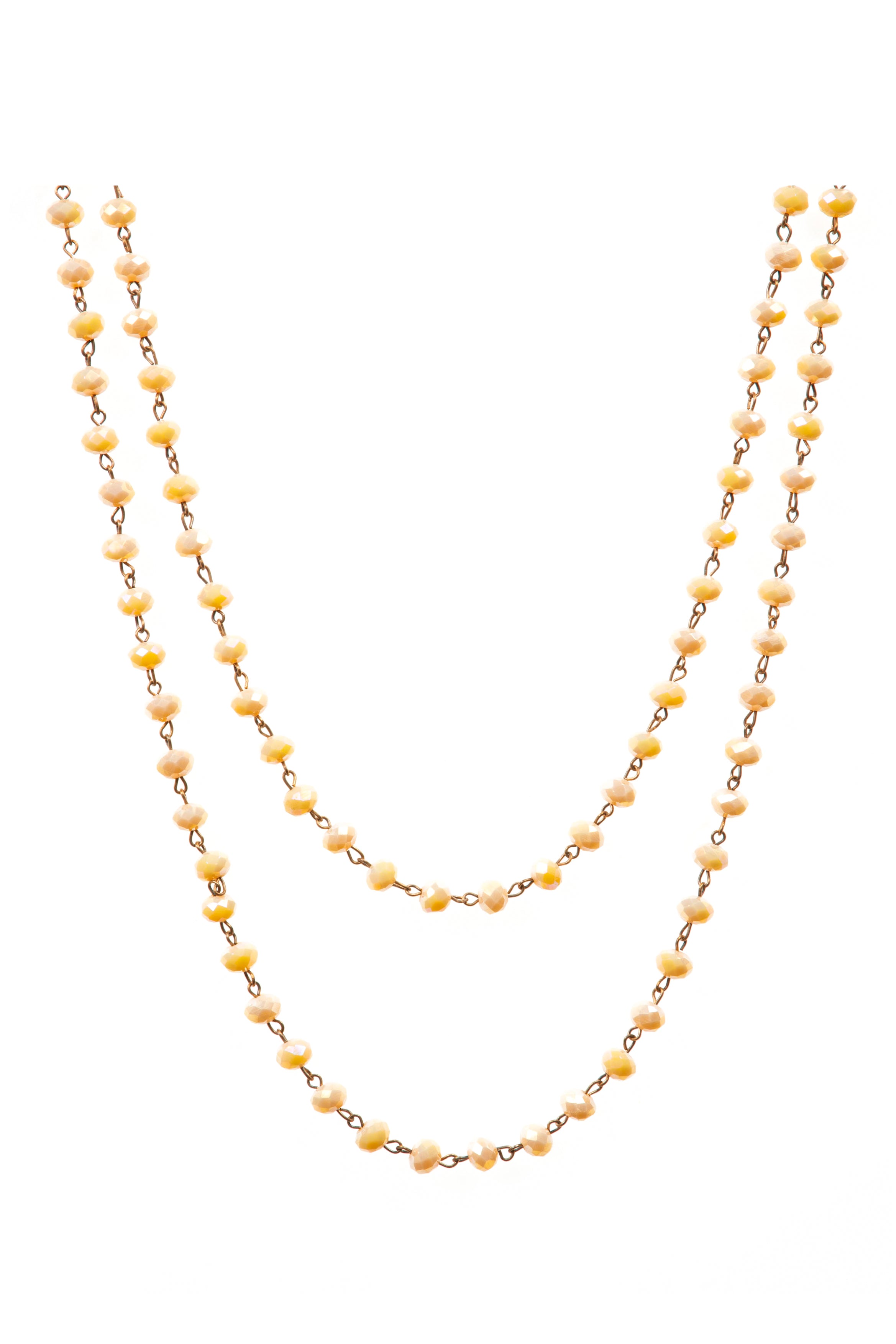 Crystal Beads Chain Necklace N1163-155-CR