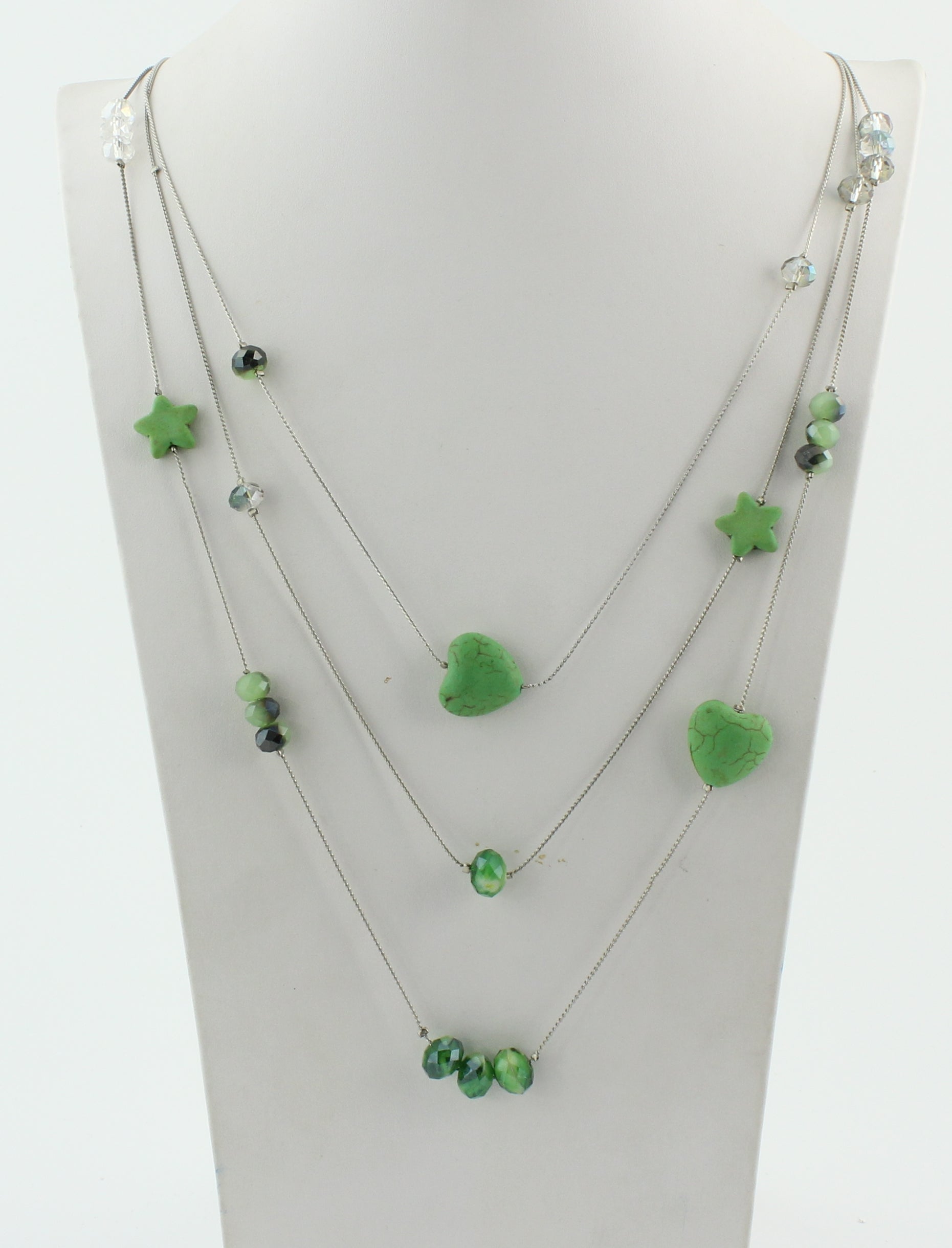 Collar de aleación multicapa con colgante de corazón N1251